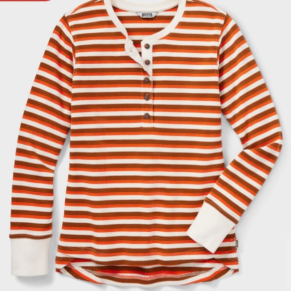 Duluth Trading Co Tops - Duluth Trading Women's Burly Thermal Waffle Henley Striped